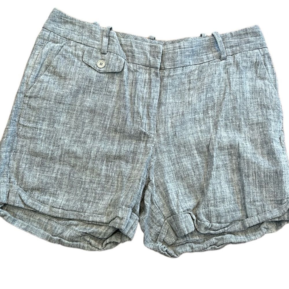 Talbots grey cotton linen shorts size 10